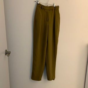 Aritzia high waisted work pants, dark green/brown
